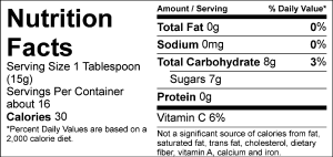 Strawberry Basil Balsamic Nutrition Facts